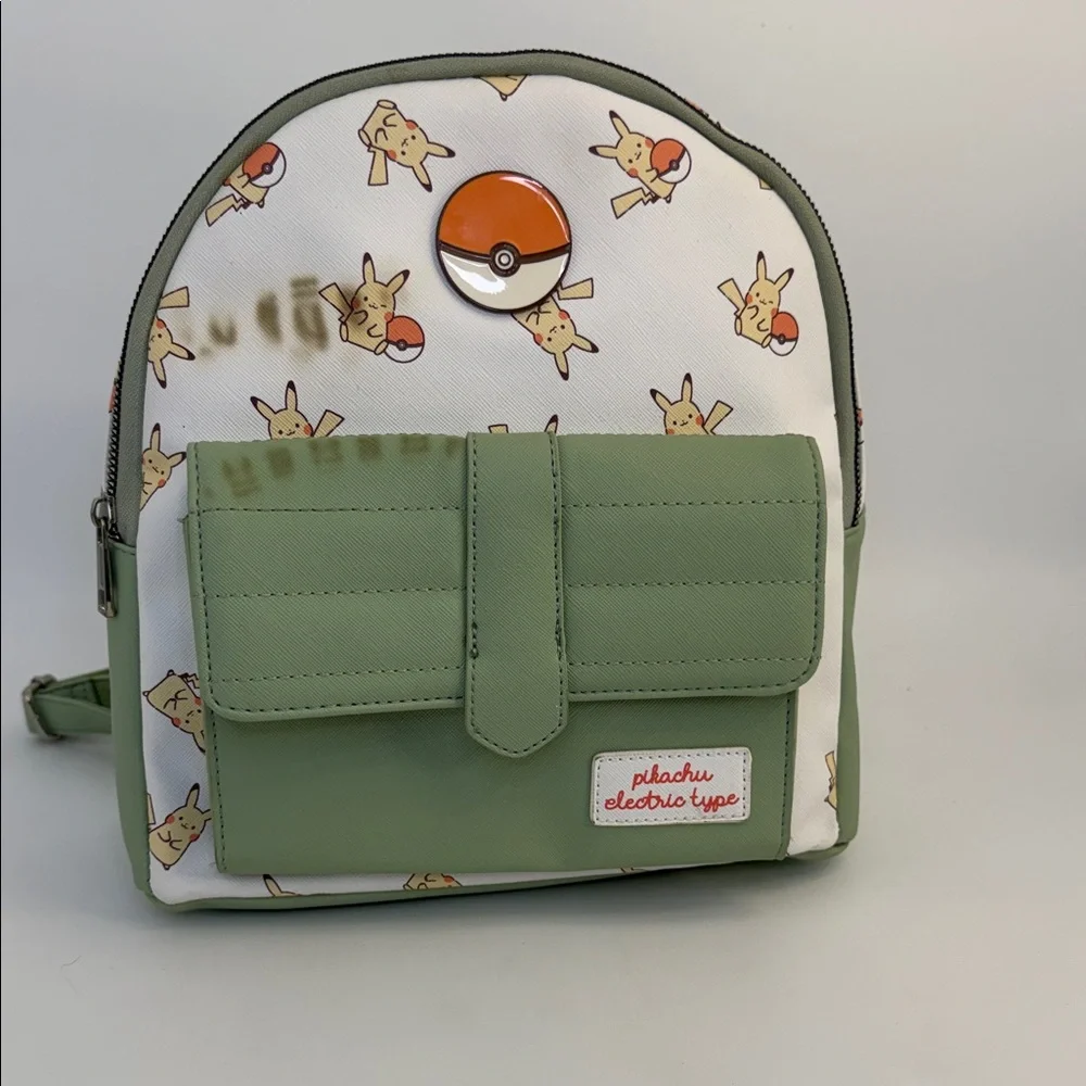Pokemon Pikachu Kids‎ Backpack - Green and White
